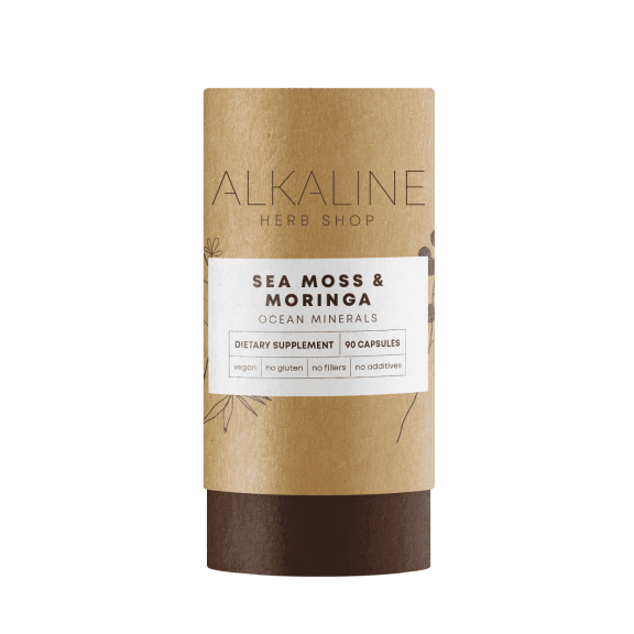 Alkaline Herb Shop: Sea Moss & Moringa Supplement made from Chondrus Crispus 90 Capsules