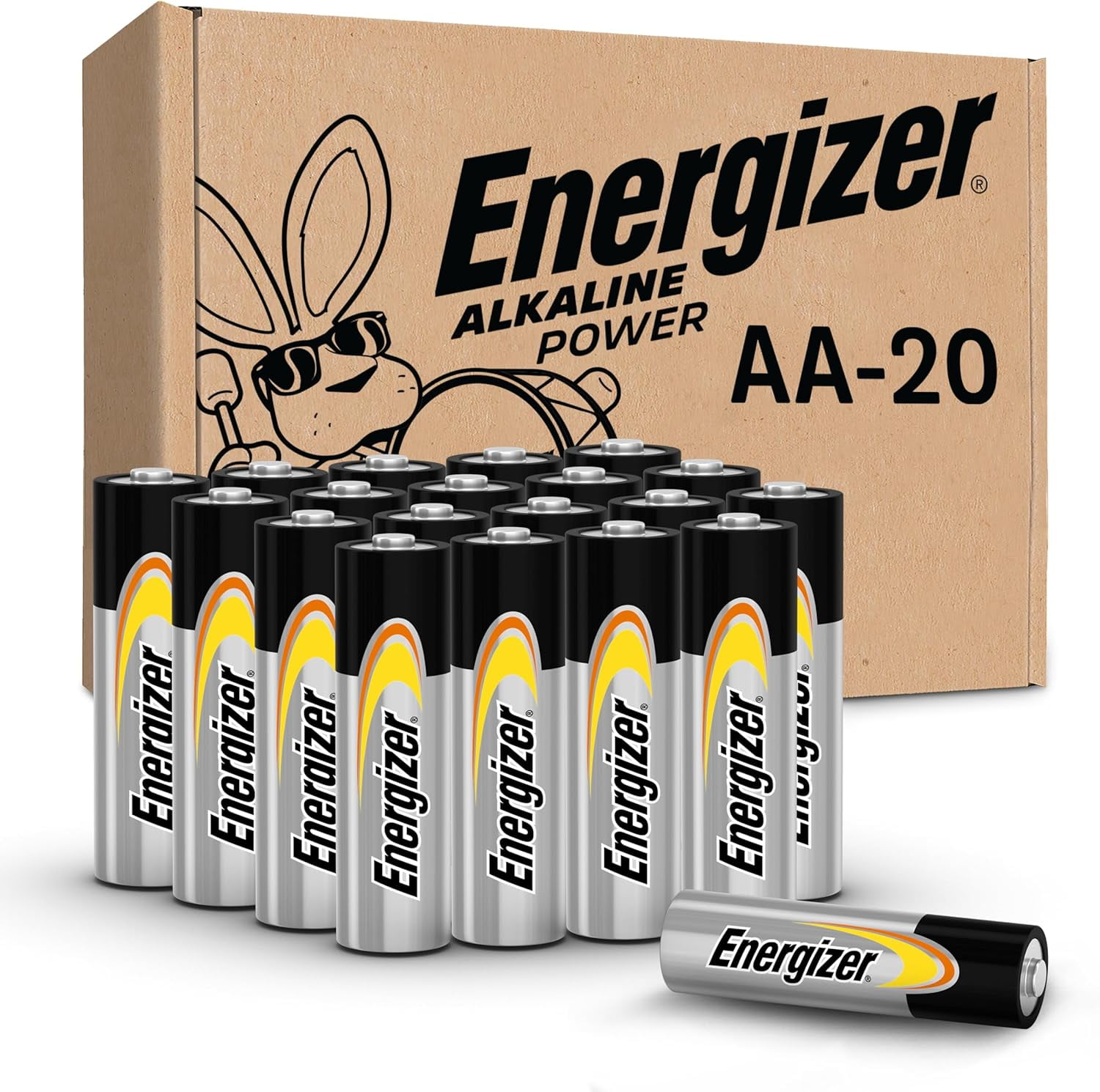 Alkaline Power AA Batteries (20 Pack), Double A Batteries Alkaline, Long-Lasting