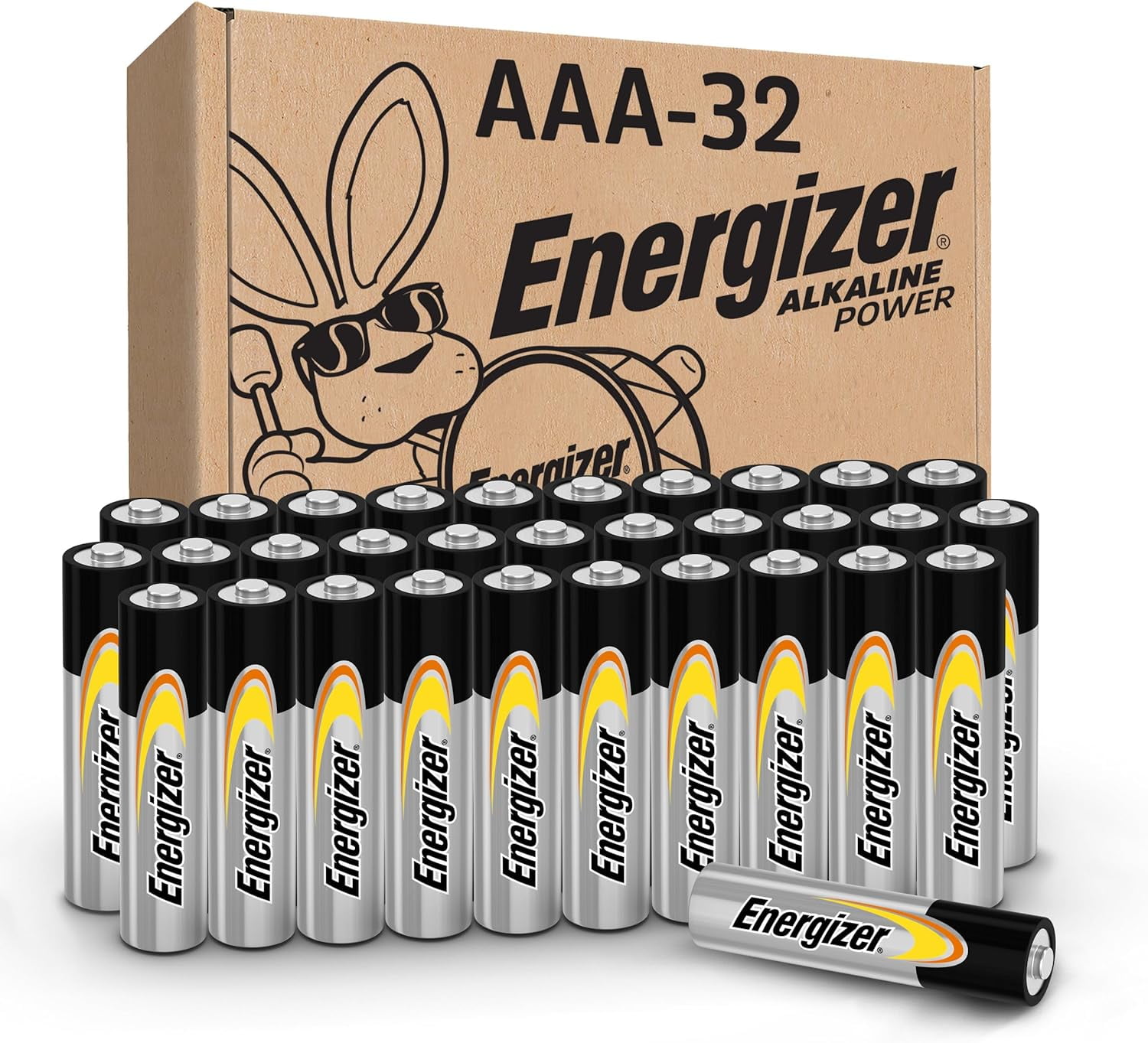 Alkaline Power AAA Batteries, 32 Count, Long-Lasting Triple A Batteries, Suitable for Everyday Electronics and Emergency Gear