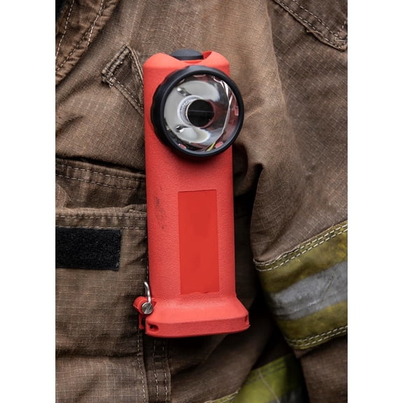 Alkaline Safety-Rated Firefighter Right Angle Flashlight, Orange