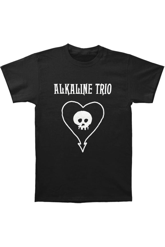 Alkaline Trio Men's Classic Heart Skull T-Shirt Black Small | Officially Licensed Merchandise