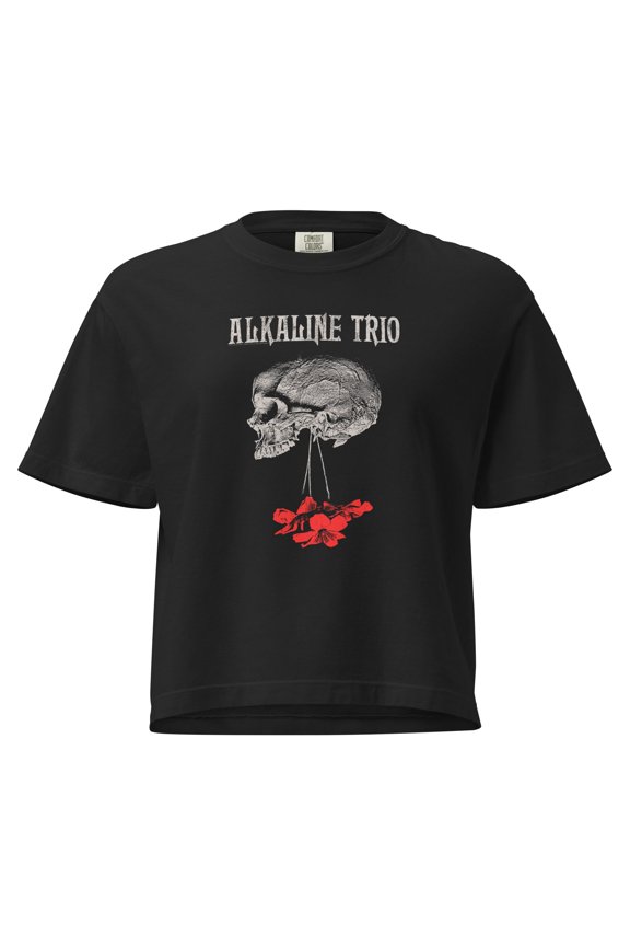 Alkaline Trio Roses Blooming Mineral Wash Womens Crop Top