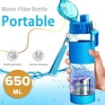 thumbnail image 1 of Alkaline Water Bottle, 22 oz Filtered Water Bottle, Reduced ORP Ph Water Filter Alkaline 9.5, Portable Alkaline Water Filter Bottle for Sports, Camping, Home, Office, Travel, Everyday Drinking (Blue), 1 of 8