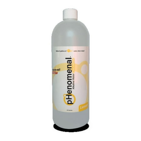 Alkaline Water Concentrate - makes 8 Gallons of alkaline water - by pHenomenal - high 11 pH oxygenated water - Lemon 32 Oz Bottle - 500 times stronger than 8.5 pH