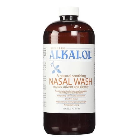 Alkalol Natural Soothing Nasal Wash Mucus Solvent And Cleaner - 16 Oz, 3 Pack