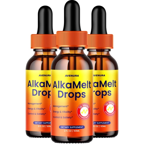 Alkamelt Drops Alka Melt Natural Blend Advanced Formula for Active Lifestyle, 3 Pack, 3 Month Supply