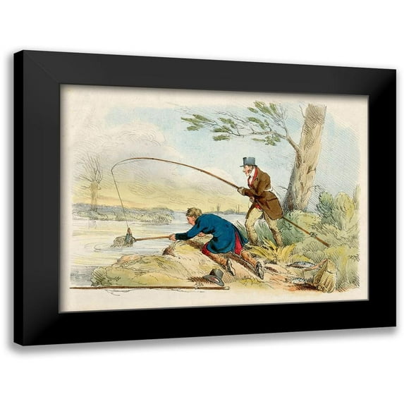 Alken, Henry Thomas 18x15 Black Modern Framed Museum Art Print Titled - Fishing, 1817