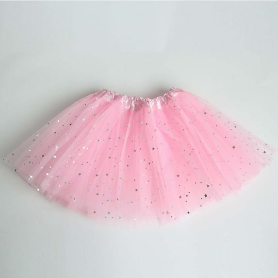Alkepwun 2-8T Girls Sparkle Tutu Skirt Tulle Ballet Skirt Layered Princess Tutu for Toddler Baby Kids Christmas Birthday on Clearance