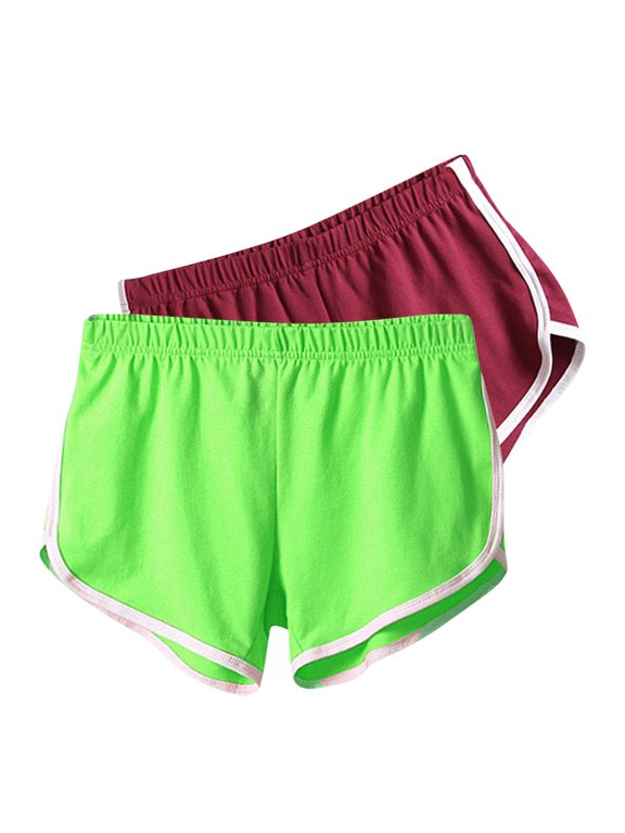 2 Pack Active Shorts for Women Comfy Stretch Sports Shorts Breathable Yoga Dance Girls Athletic Summer Short Pants