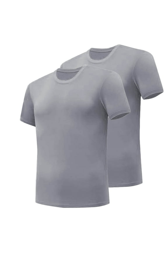 2 Pack T Shirts for Men Classic Short Sleeve Undershirts V Neck Workout Shirts Base Layer Tops Summer Cotton T Shirt