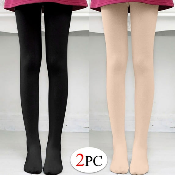 Alkepwun 2 Pack Tights for Women Semi Opaque Under Dress Pantyhose High Waist Control Top Reinforce Toe Tights for Daily Dance