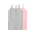 thumbnail image 1 of Alkepwun 2 Pieces Toddler Girls Cami Tops Solid Color Basic Camisole Kids Soft Cotton Undershirts Comfortable Sleeveless Spaghetti Strap Tank Top for Daily Dance Wear,5-10Y, 1 of 2