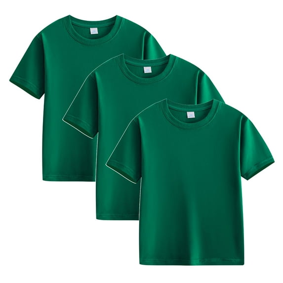 Alkepwun 3 Pack Boys Shirts Short Sleeve Shirts for Boys Girls Toddler Cotton Tee Solid T-Shirts Kids Tshirt Summer Tops 2-12 Years