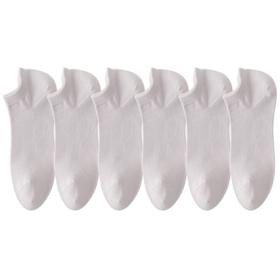Alkepwun Ankle Socks Unisex Low Cut Thin Mesh Breathable 100% Cotton Liner Socks Causal Non Slip No Show Socks 6pc for Sneakers, Flats