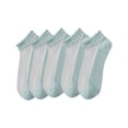 thumbnail image 1 of Alkepwun Ankle Socks Womens Cotton Crystal Yarn Panel Solid-Color Breathable Summer 5 Pack Socks Scalloped Cuff Transparent Sheer Cool Invisible Sock, 1 of 5