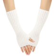 thumbnail image 1 of Alkepwun Arm Warmer for Women Winter Long Fingerless Gloves Knit Mitten Gloves Wrist Warmer with Thumb Hole, 1 of 2