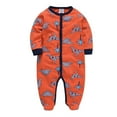 thumbnail image 1 of Alkepwun Baby Boys Girls Footed Pajamas Dino One-Piece Sleeper Long Sleeve Jumpsuit Newborn Infant Button Down PJs Soft Cotton for 0-12M, 1 of 2