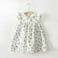 thumbnail image 1 of Alkepwun Baby Girl Clothes Toddler Girls Cotton Dresses Summer Ruffle Fly Sleeve Casual Sundress Flower Animal Print Cute Outfit for Kids 6M-10Y, 1 of 3