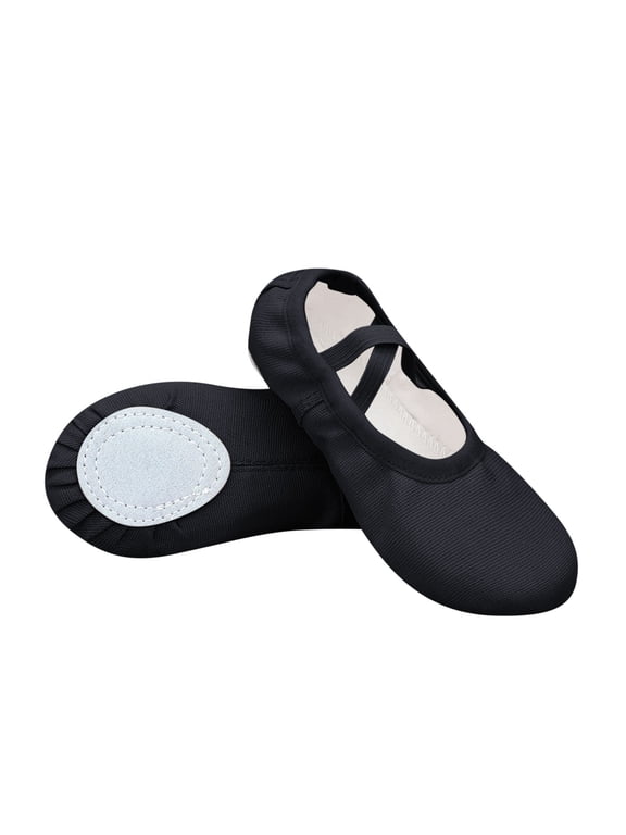 Ballet Shoes for Girls Soft Stretch Canvas Ballet Shoes with Flat Soles Slip-Resistant Separate Toes Durable Yoga Gymnastics Shoes Solid-Color Practice Shoe for Older Kids