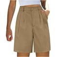 thumbnail image 1 of Alkepwun Bermuda Shorts for Women High Waisted Wide Leg Shorts Knee Length Business Casual Pants Summer Shorts with Pockets, 1 of 3
