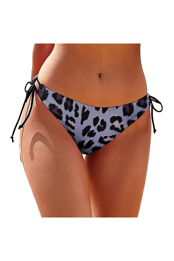Bikini Bottoms for Women Sexy Tie Side Floral Printed Swimwuit Bottom Low Rise Bathing Suits Bottoms