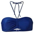 thumbnail image 1 of Alkepwun Bikini Tops for Women Sexy Halter Strappy Ruched Tie Neck Bathing Suit Top Bandeau Swim Top Only Plus Size Swimwear, 1 of 2