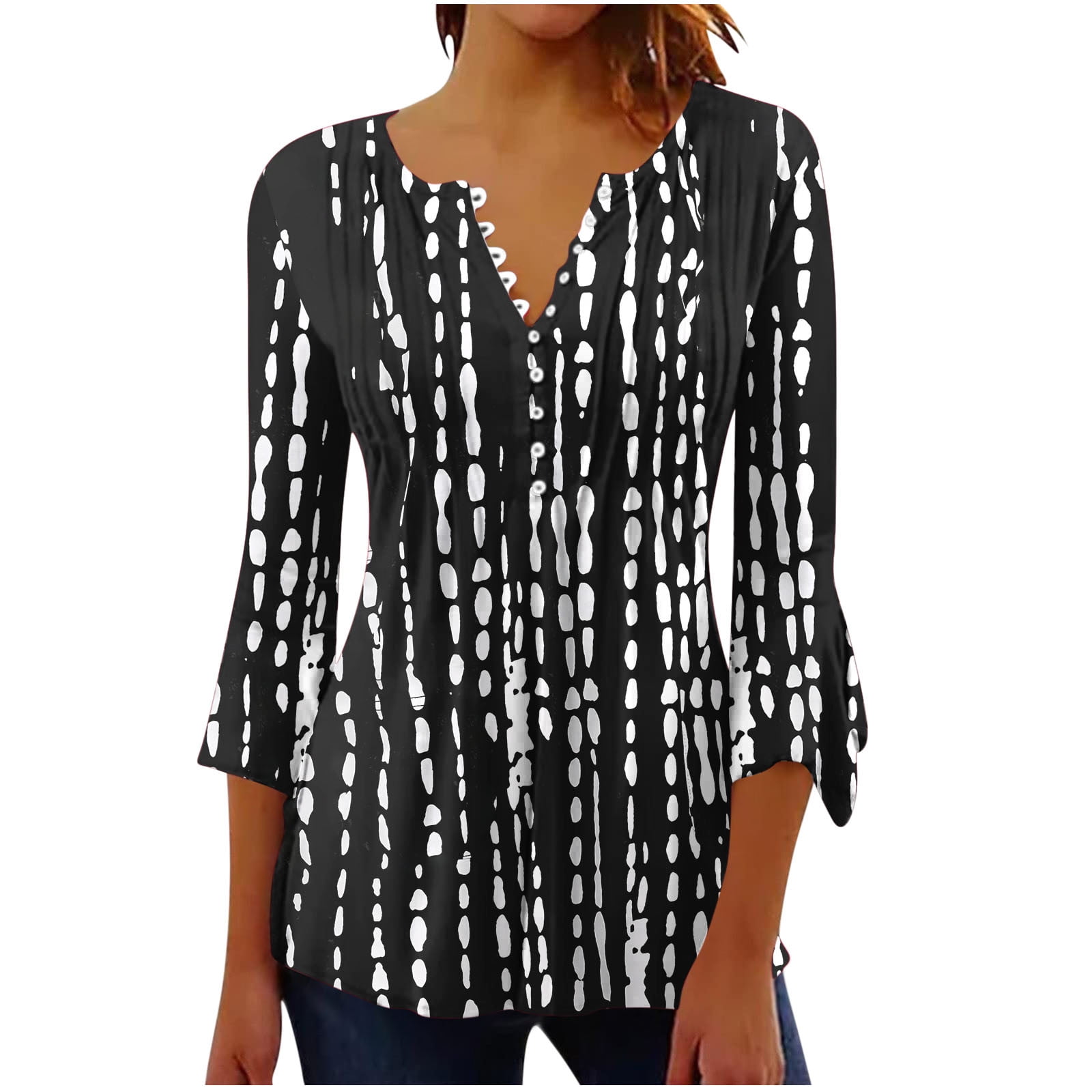Boho Floral Print Blouse For Women – Short Sleeve, V-Neck, Loose Fit Button Down Top For Summer & Casual Wear