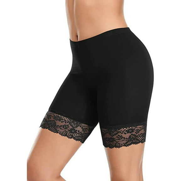 Alkepwun Boy Shorts Underwear for Women Stretchy Lace Biker Shorts Women Slip on Undershorts Mid Waist Boyshorts Pantie