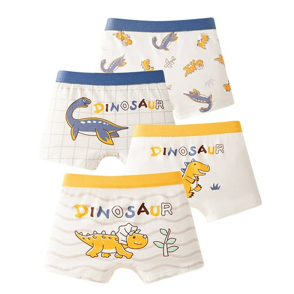 Alkepwun Boys Cotton Boxer Briefs Cute Cartoon Print Underwear Soft Comfortable Breathable Underwear 4-pack Baby and Toddler Potty Training Underwear Birthday Gift for Kids
