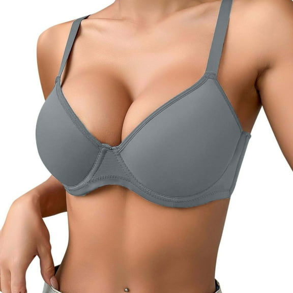 Alkepwun Bras for Women No Underwire Solid Color Push Up Adjustable Backless Bra One-Piece Comfortable Soft Breathable Invisible Bra Full Coverage Anti Sagging Sports Yoga Bra