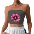 thumbnail image 1 of Alkepwun Breast Cancer Awareness Women's Strapless Bandeau Seamless Bra Non-Padded Wireless Tube Top, 1 of 2