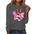 thumbnail image 1 of Alkepwun Breast Cancer Pink Ribbon T Shirt for Women Awareness Long Sleeve Shirts Casual Printed Round Neck Pullover Tops, 1 of 4