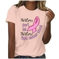 thumbnail image 1 of Alkepwun Breast Cancer Printed Shirts for Women Sunflower Pink Ribbons T-Shirt Breast Cancer Awareness Tee Tops, 1 of 4