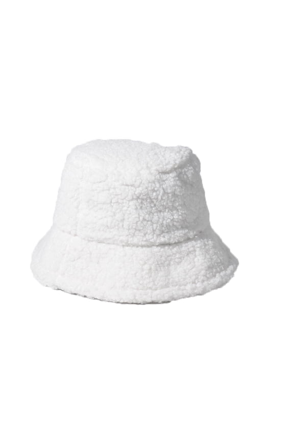 Bucket Hat for Women Winter Warm Plush Fuzzy Hat Faux Fur Shearling Fisherman Hats Women Windproof Comfortable Teddy Cap Outdoor Activities Photo Prop