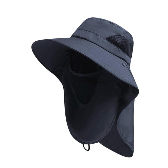 Alkepwun Bucket Hats for Men Summer UV Protection Wide Brim Fishing with Face Cover and Neck Lightweight Comfortable Waterproof Quick-Dry Sun Hat