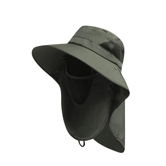 Alkepwun Bucket Hats for Men Summer UV Protection Wide Brim Fishing with Face Cover and Neck Lightweight Comfortable Waterproof Quick-Dry Sun Hat