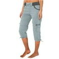 thumbnail image 1 of Alkepwun Capri Pants for Women with Pockets Casual Capri Hiking Pants Dressy Lightweight Ladies Baggy Cargo Pants Cotton, 1 of 6