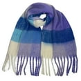 thumbnail image 1 of Alkepwun Chunky Winter Scarfs for Women Cold Weather Warm Knit Thick Plaid Scarf Skin-Friendly Long Checked Scarves, 1 of 3