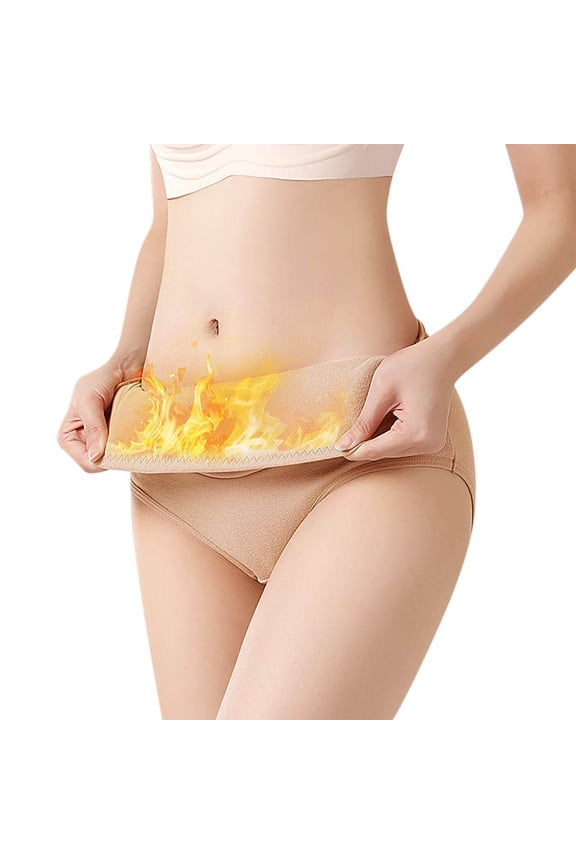 Cotton Underwear for Women Winter Warm Fleece Panty Soft Stretchy Briefs Underpants Full Coverage Panties on Clearance
