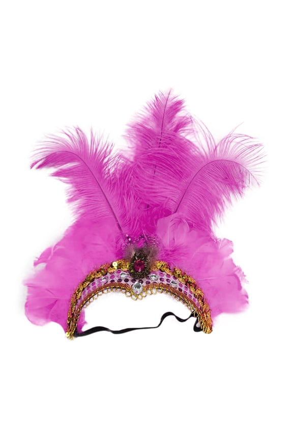 Crazy Hats for Adults Feather Gem-Studded Headpiece Prop Carnival Showgirl Accessories for Women Cocktail Wedding Tea Party Hat