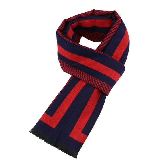 Alkepwun Fashion Scarves for Men Fall Winter Classic Warm Thickened Brushed Plush Velvet Comfort Scarf