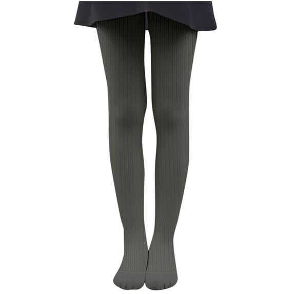 Alkepwun Fleece Tights Girls Solid Color Ribbed High-Stretch Fleece Lined Knit Leggings Soft Cozy Breathable Warm Winter Tights Daily Footed Cotton Stockings