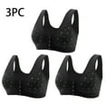 thumbnail image 1 of Alkepwun Front Closure Bras for Women 3 Pack Daisy Bra, Floral Pattern Non-Steel Ring, Comfortable Bra for Seniors, 1 of 6