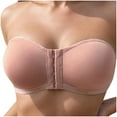 thumbnail image 1 of Alkepwun Front Closure Solid Color Wireless Strapless Bras for Women Seamless Invisible Design Comfy Bandeau Bra without Underwire, 1 of 8