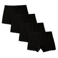 thumbnail image 1 of Alkepwun Girls Cotton Underwear Solid Color Comfort Lace Trim Boxer Briefs Lightweight Breathable Soft with Bow Detail Full Coverage 4-Piece Underwear Set, 1 of 2
