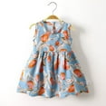 thumbnail image 1 of Alkepwun Girls Summer Hawaiian Dress Kids Casual Floral Crew Neck Sleeveless Beach Sundress Cute Cotton Dress 1-10 Years, 1 of 3