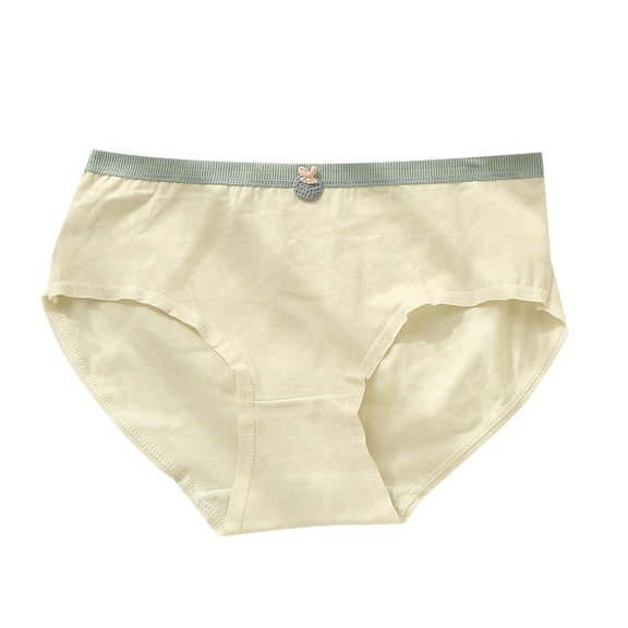 Alkepwun Girls' Underwear Solid Color Mid-Rise Strawberry-Decorated Briefs Soft Comfortable Breathable Lightweight Underwear for Older Girls 100% Cotton Crotch