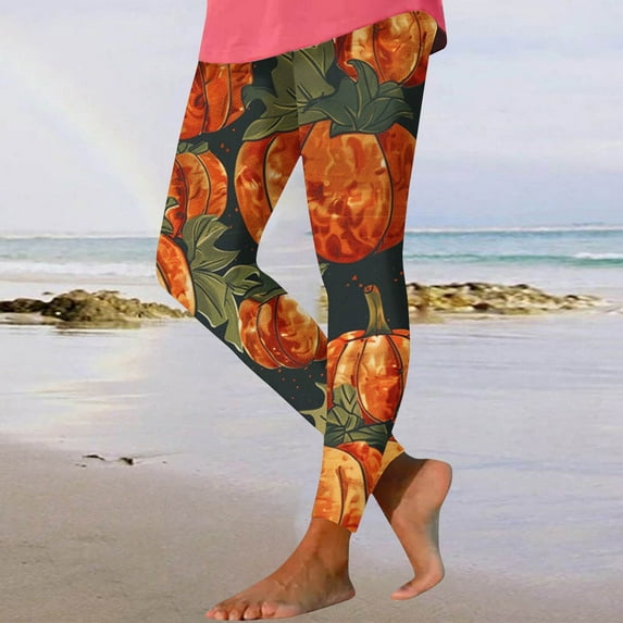 Alkepwun Halloween Printed Leggings for Women High Waist Workout Yoga Pants Soft Leggings Halloween Cosplay Ankle-Length Tights