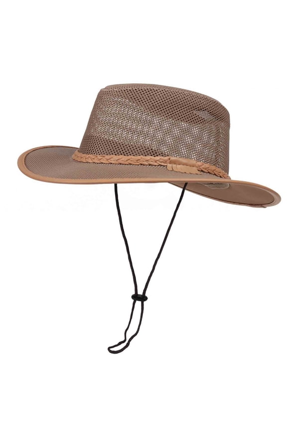 Hats for Men Solid-Color Retro Mesh Breathable Wide-Brim Sun Cap Unisex Lightweight Comfortable Drawstring Beach Fisherman's Hat