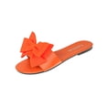 thumbnail image 1 of Alkepwun House Slippers Women's Summer Solid Color Bow Flat Casual Non-Slip Sandals Lightweight Comfort Versatile Slip On Open Toe Outdoor Shoes, 1 of 9